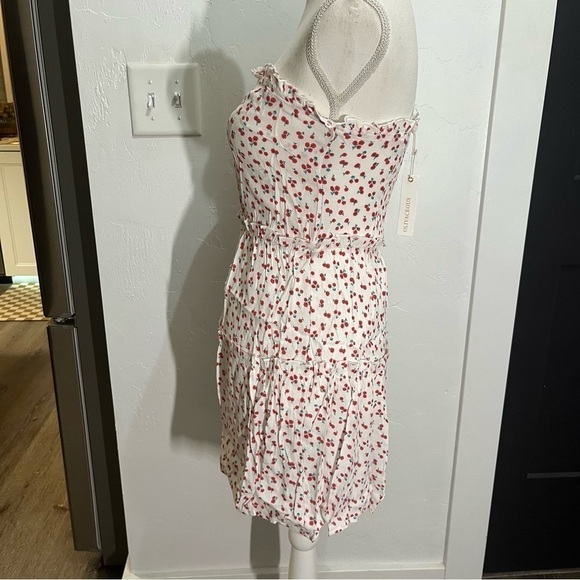 Olivaceous Liberty Floral Strapless Shirred Baby Doll Ruffle Mini Dress … - Picture 3 of 12